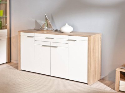 Mueble aparador roble con frentes blancos Dado