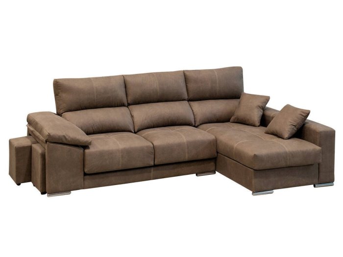 Chaisselongue Dandy con pouffs laterales