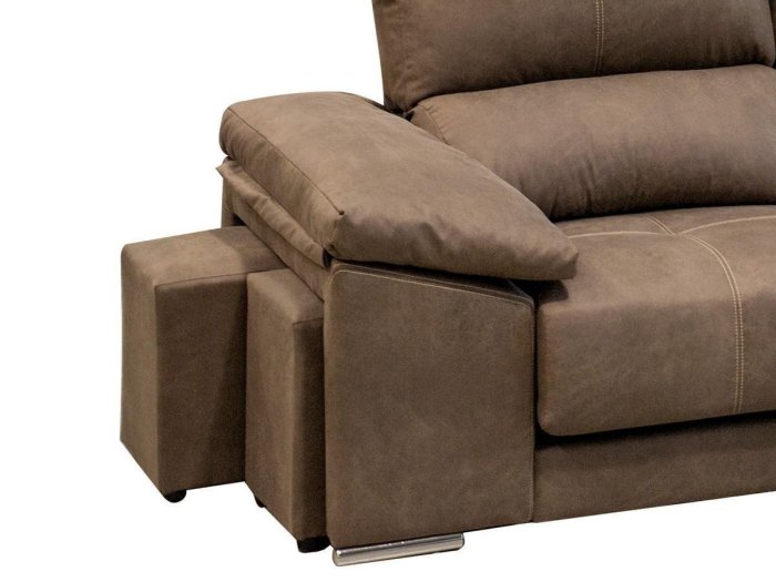 Chaisselongue Dandy con pouffs laterales