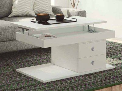 Mesa centro elevable con cajones Agor