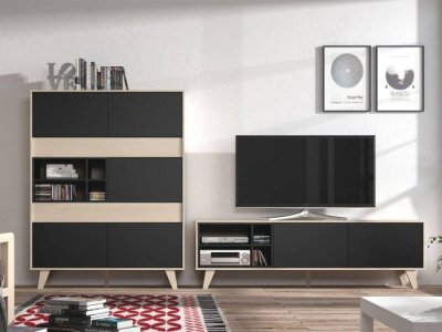 Apilable Kopa color roble combinado grafito