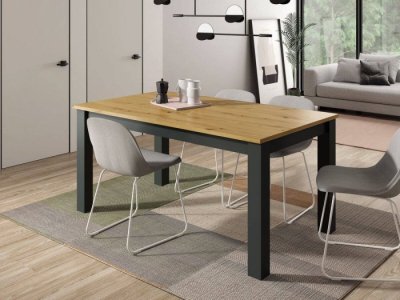 Mesa extensible Velcro en grafito-roble veta