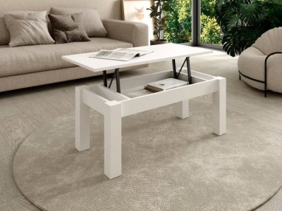 Mesa centro elevable Velcro blanca