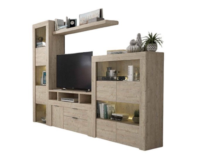 Mueble modular de salón con estantería Ernest