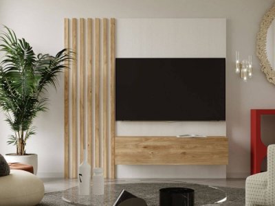 Mueble para Tv modelo BETA Small con panel rayado