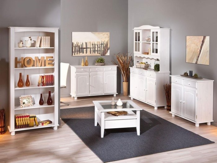 Estantería Karen de madera blanca