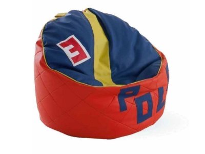Pouff pera Deportivo rojo y azul