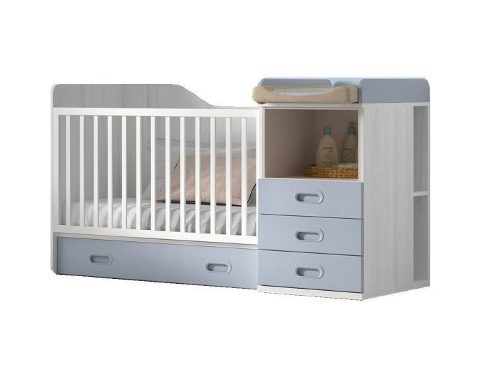 Cuna convertible con contenedor...