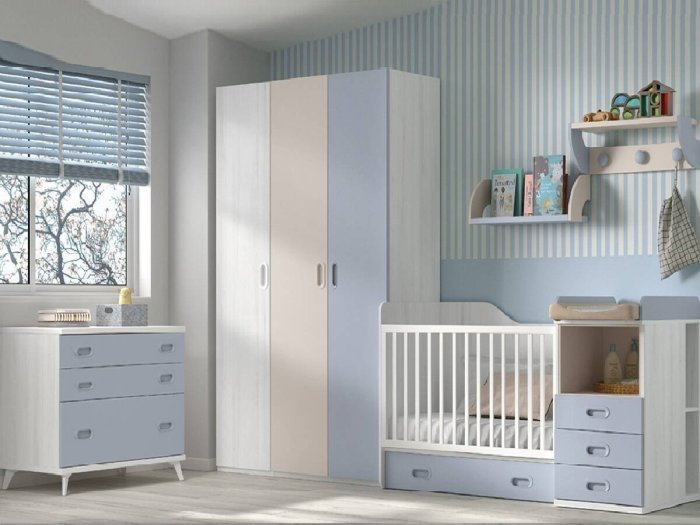 Cuna convertible con contenedor...