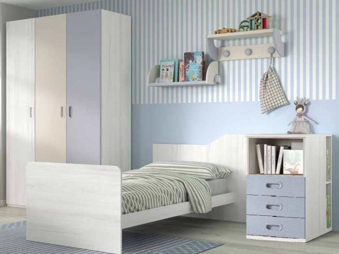 Cuna convertible con contenedor...