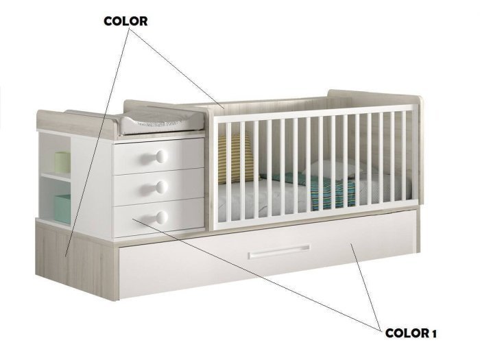 Cuna convertible con cama nido modelo... Cuna convertible con cama nido modelo...