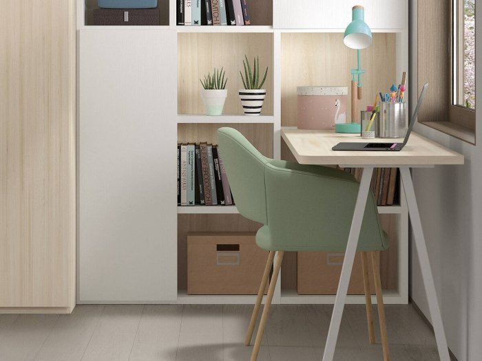 Escritorio juvenil con estanteria...