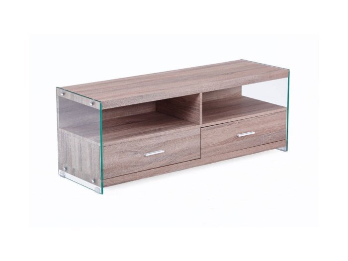 Mesa TV Gery roble-cristal