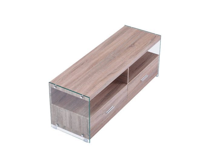 Mesa TV Gery roble-cristal