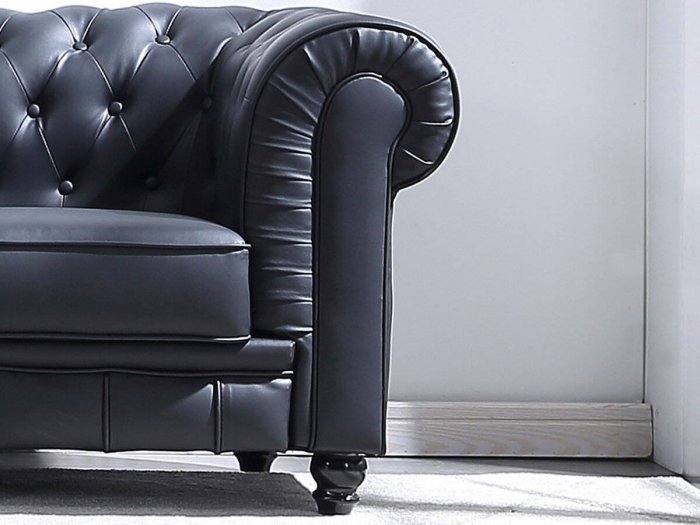 Sofá Chester 3 plazas negro