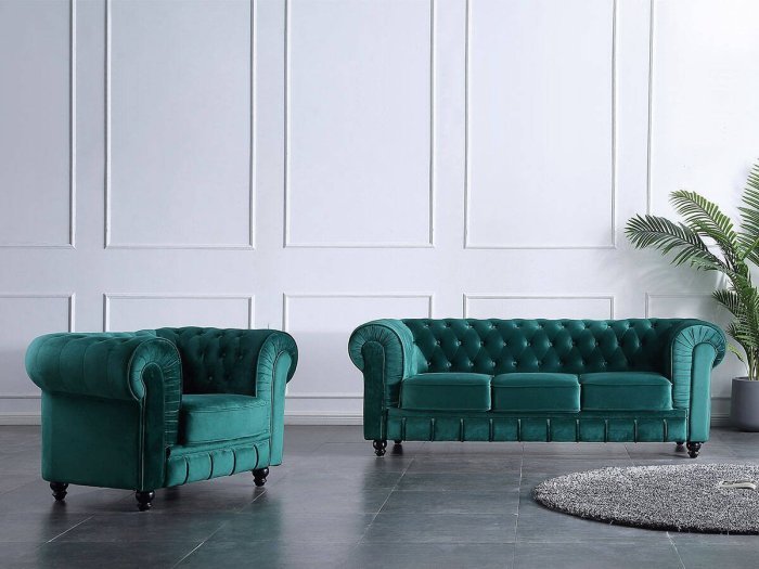 Sofá Chester 3 plazas en verde