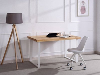 Mesa escritorio Ondas roble-blanco