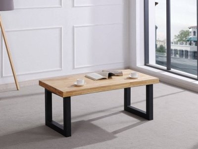 Mesa de centro elevable Henar roble-negro