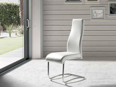 Silla de respaldo alto Geno color blanco