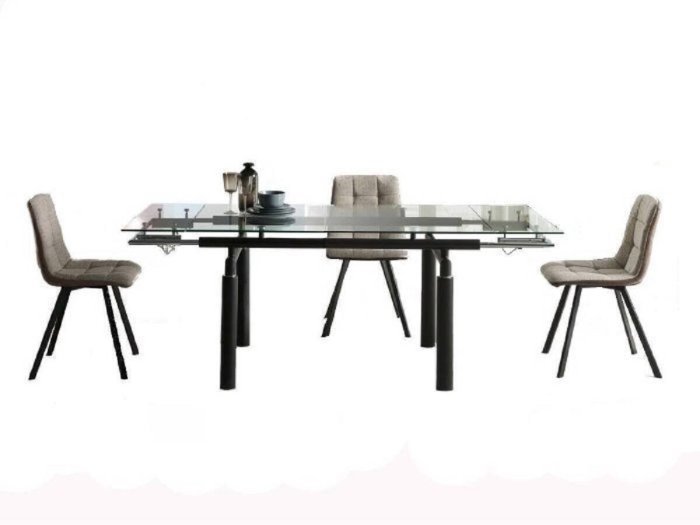 Conjunto mesa cristal y sillas Fanton