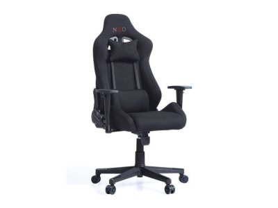 Silla gaming giratoria y reclinable modelo BJORN tapizada en negro