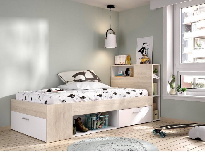 Cama compacta con cabecero...