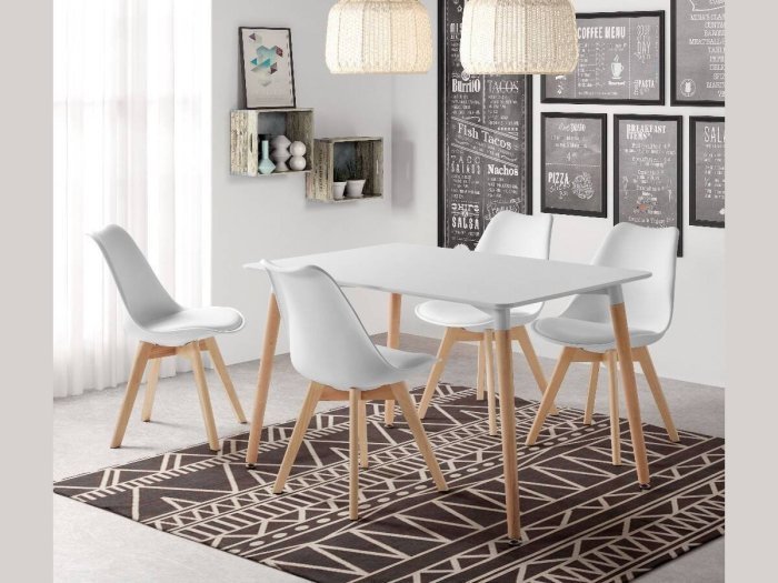 Silla de comedor modelo MILANO blanca