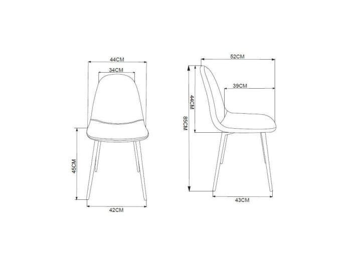 Silla de comedor modelo IRINA color azul