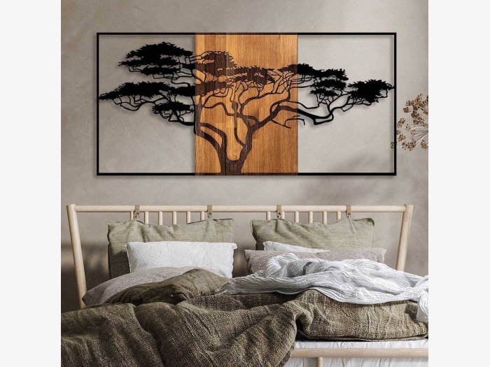 Cuadro metalico con madera...