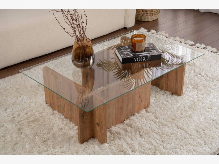 Mesa de centro acabado pino...