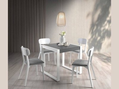 Mesa cuadrada extensible de pata deslizante modelo BEL
