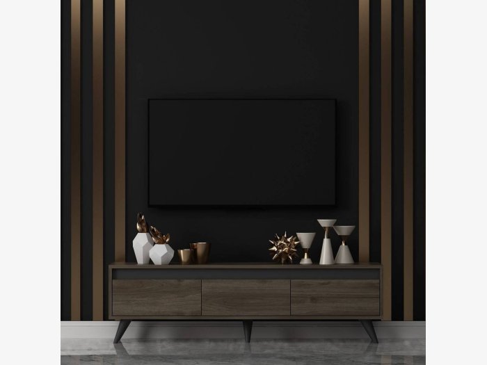 Mueble TV en nogal oscuro...