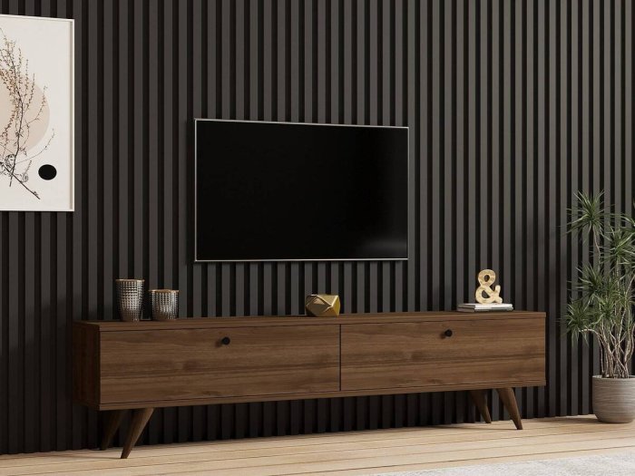Mueble TV en nogal oscuro...