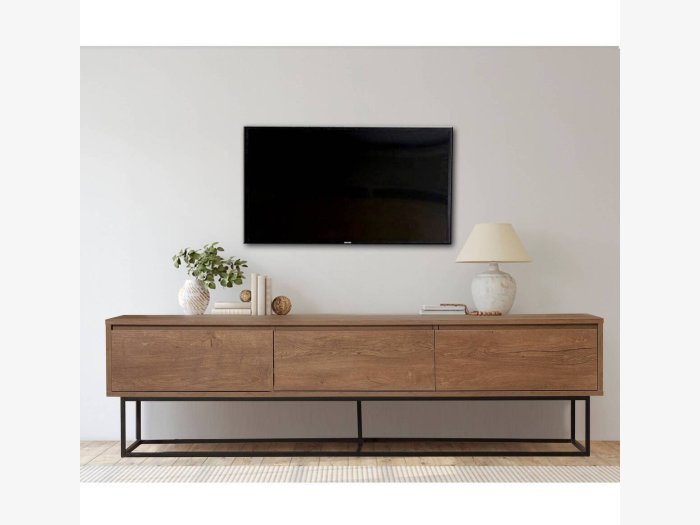 Mueble TV en nogal oscuro...