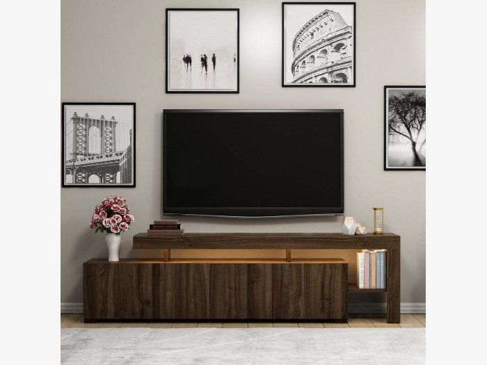 Mueble TV acabado nogal...