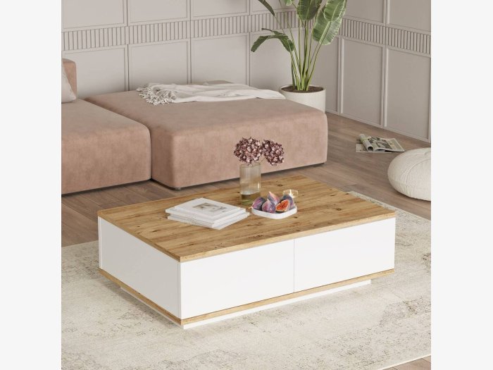 Mesa de centro en blanco y...
