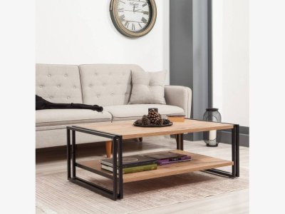 Mesa de centro en pino y negro modelo AVILA