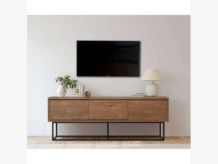 Mueble TV en nogal y negro...