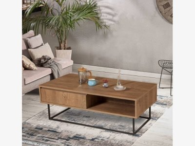 Mesa de centro en nogal y negro modelo BULGARIA
