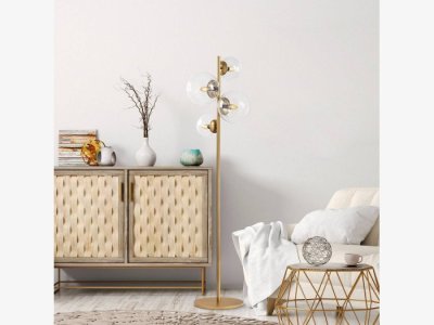 Lampara de pie vintage en dorado modelo HARMONY