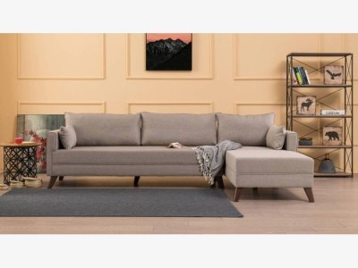 Sofá chaisselonge a derecha en taupe modelo JACOB