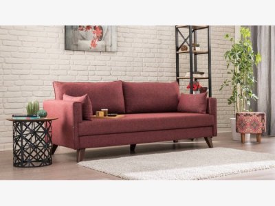 Sofá cama 3 plazas en rojo  modelo CHARLES