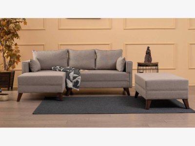 Sofá chaisselongue a izquierda taupe modelo OSCAR