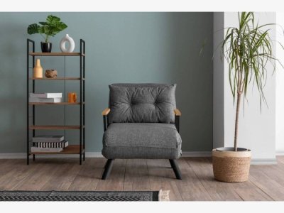 Sillón cama en color gris claro modelo CALLUM