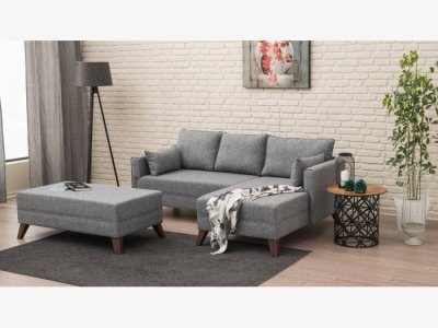 Sofá chaisselongue a derecha en gris modelo OSCAR