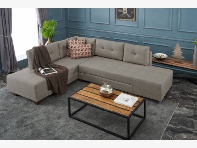 Sofá cama rinconero izquierda en taupe modelo ALEXANDER