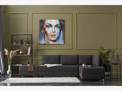 Sofá cama rinconero izquierda en gris oscuro modelo LIAM