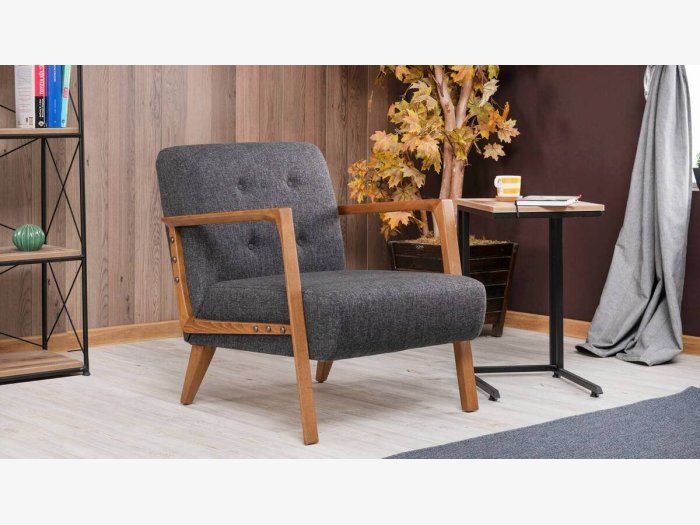 Sillón con brazos en gris...