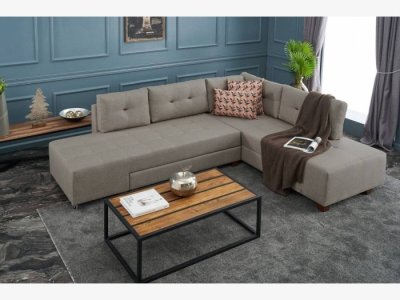 Sofá cama rinconero a derecha en taupe modelo ALEXANDER