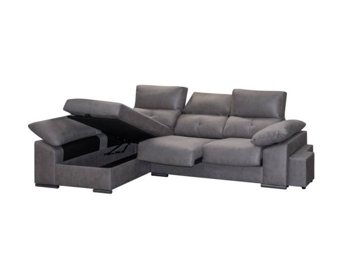 Chaisselongue con pouffs laterales...